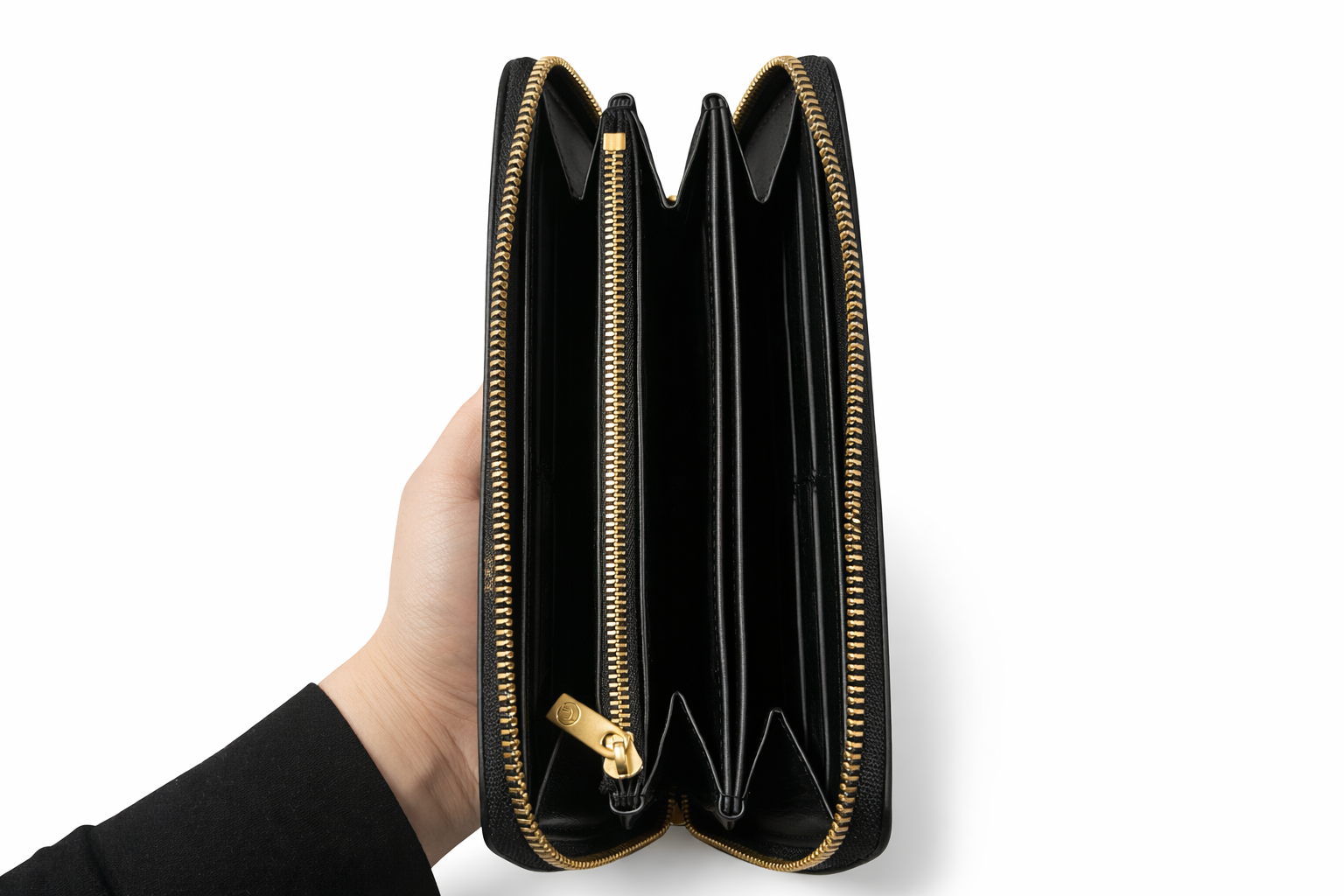 ファスナー付き長財布 — 内側